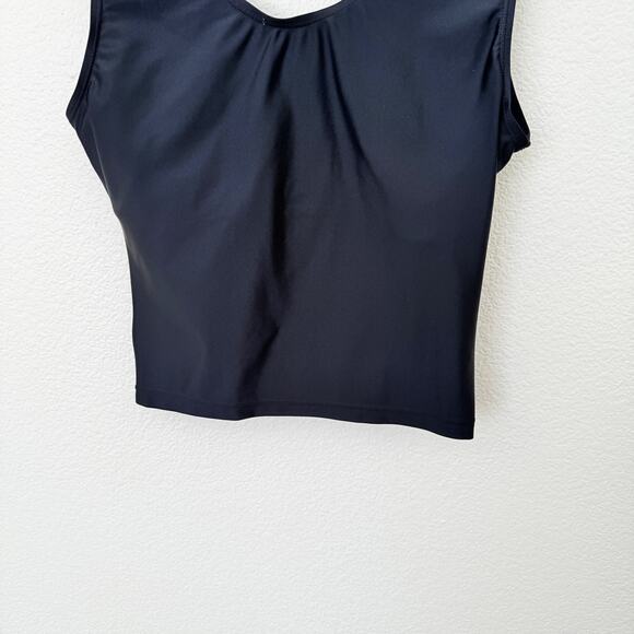[Honeymark] Black Basil Wrap Swim Tank Top Stretch Workout Modest Size Medium M - Picture 7 of 11